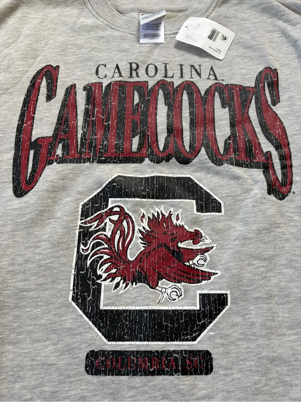 Champion Gray Carolina Gamecocks Logo Crewneck Sweatshirt
